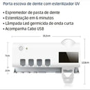 Suporte Para Escova De Dentes Esterilizador Com Luz UV Antibacteriano Distribuidor Automático De Creme Dental