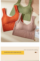 Sutiã esportivo anti-suor fitness superior feminino sem costura yoga sutiã à prova de choque colheita superior push up sutiã esportivo ginásio treino topo