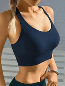Sutiã esportivo sem costura confortável e respirável push up para ioga @ W4