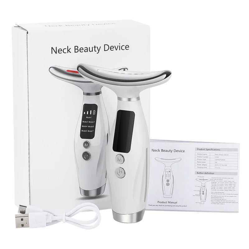 Dispositivo de beleza facial para pescoço, massagem vibratória para rosto e pescoço, skindion pessoal, uso doméstico, dispositivo de beleza, máquina de lifting facial