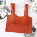 Sutiã esportivo anti-suor fitness superior feminino sem costura yoga sutiã à prova de choque colheita superior push up sutiã esportivo ginásio treino topo