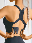 Sutiã esportivo sem costura confortável e respirável push up para ioga @ W4