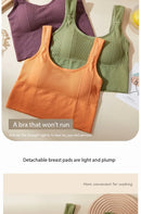 Sutiã esportivo anti-suor fitness superior feminino sem costura yoga sutiã à prova de choque colheita superior push up sutiã esportivo ginásio treino topo
